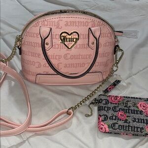 Juicy Couture Light Pink Dome Crossbody with Gold Heart Logo